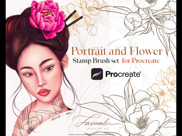 Elevating Digital Artistry with the Procreate Portrait Stamps Brush Set