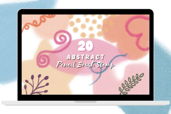 Enhancing Digital Art Workflows with the 20 Abstract Pencil Brush Stamp Set 3