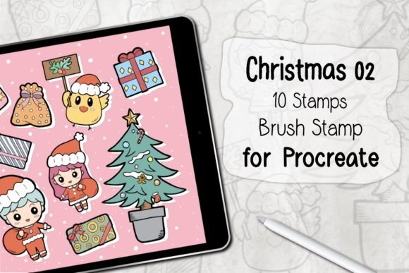 Festive Design Magic: Procreate Brush Stamp Christmas 02