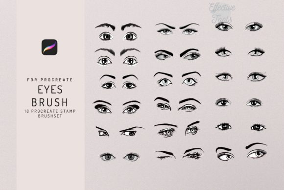 Master Eye Details with 18 Procreate Stamps