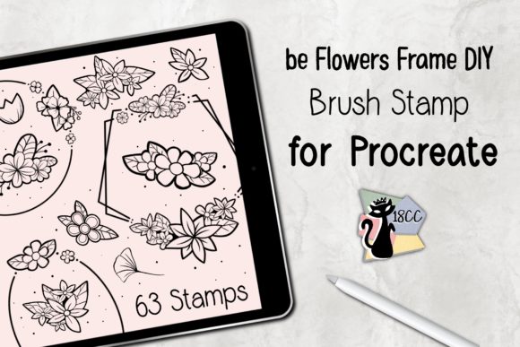 Mastering Digital Florals with the Procreate Brush Stamp Be Flowers Frame