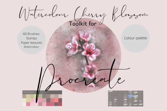 Watercolour Cherry Blossom for Procreate